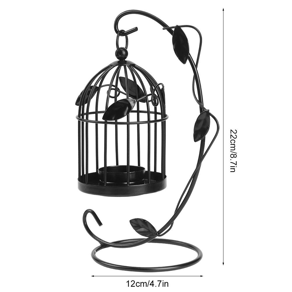 Iron Candle Holder Innovative Leaves Hollow Out Cage Shaped Hanging Candlestick Decoration for Home Coffee Shop Hotel