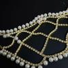 Pearl New Veil Masks Women Mesh Gifts Fashion Chains Face Mask Masquerade Dance Party Costume Sexy Face Accessories Jewelry