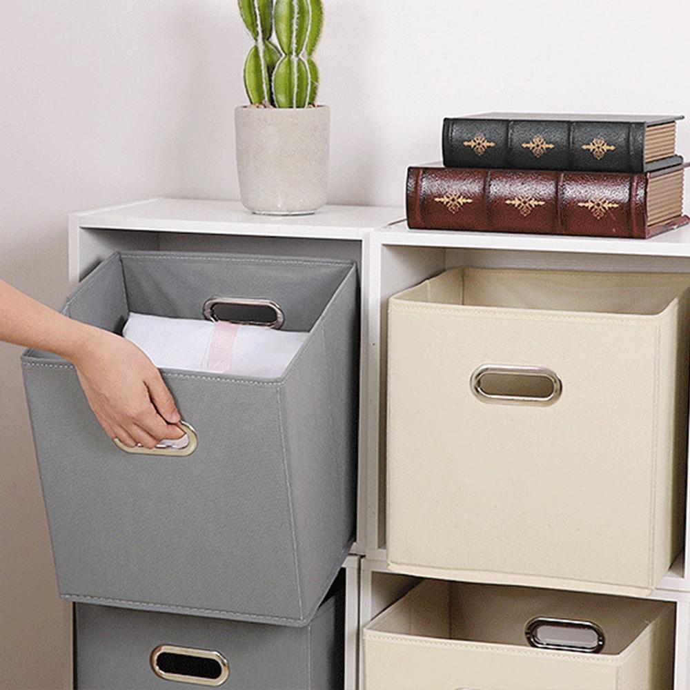 Fabric Cloth Storage Box for Book Clothes Toys Sundries Storage Foldable Closet Drawer Storage Organizer Bins Basket