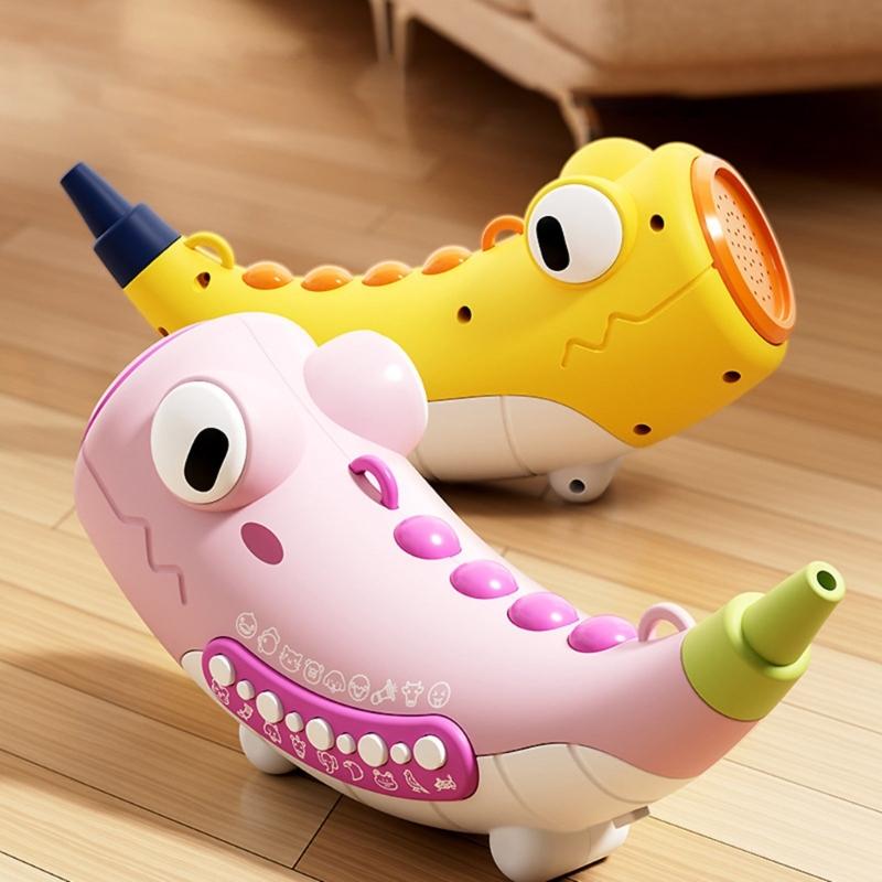 Colorful Dinosaur Horn Blowing Toy For Children Oral Muscle Development Interactive Music Trumpet for Early Education