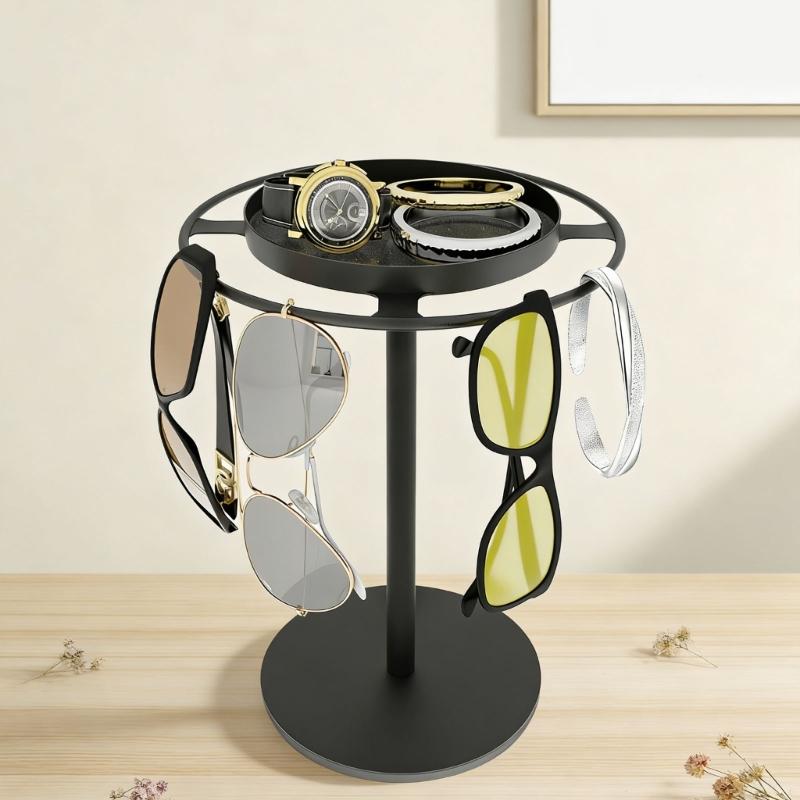 Sunglasses Organizers Storage 360° Rotating Eyeglass Holder Stand Eye Glass Display Rack for Dresser Desk Home Decors