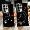 Coque de téléphone avec design Bouledogue Français Noir Placage Pour Samsung Galaxy S24 S25 FE S26 Edge S23 Ultra S22 S21 Plus S20 Anti-Chute Airab