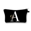 Wild Flower Alphabet Letter A-Z Makeup Bag Canvas Pouch Cosmetic Case Teacher Gift Purse
