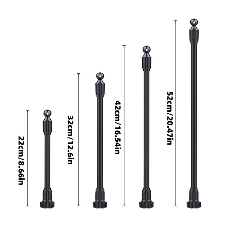 360 Degree Rotatable Aluminum Plastic Adapters 4 Lengths for Mobile Device Mounting On Car Vent Dashboards Desk Bracket