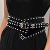 Personalized Design Rivet Wide Waistbands Punk Style Irregular Leather Belt  Skirt Accessories