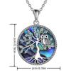 Owl Tree of Life Pendant Abalone Shell Necklace Gives Feminine Charm Not Fading Titanium Steel Chain Fashion Jewelry Accessories