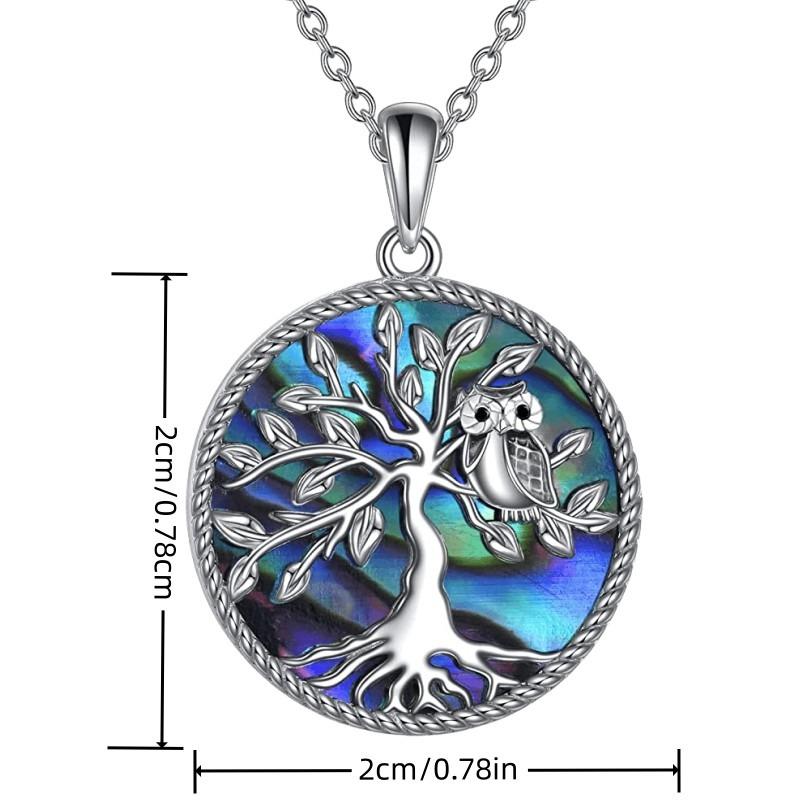 Owl Tree of Life Pendant Abalone Shell Necklace Gives Feminine Charm Not Fading Titanium Steel Chain Fashion Jewelry Accessories