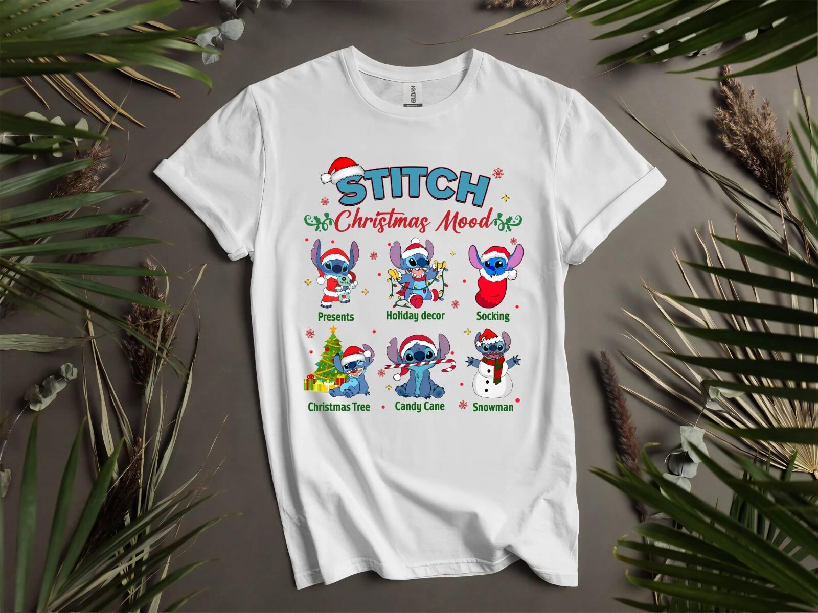 Christmas Moods Stitch T-Shirt Mens Womens Tees Top T Shirt Mens Womens Tees Top Men Women Unisex Tshirt K1019 3XL