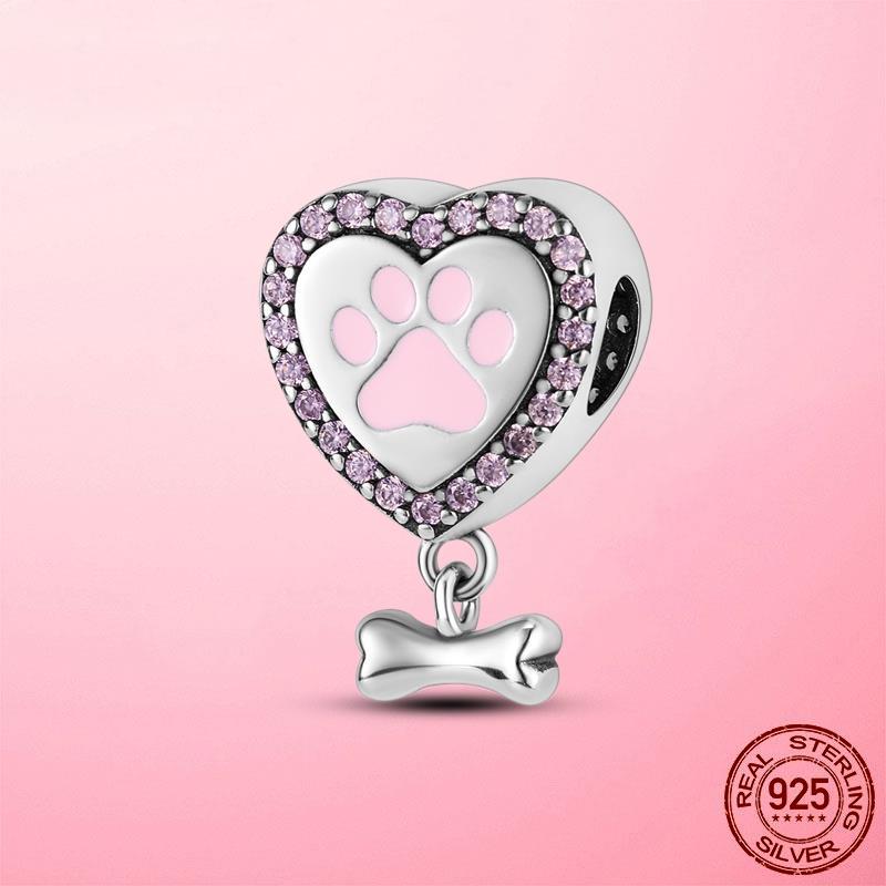 New 925 Silver Snake Coffee Cup Dog CZ Cactus Charms Beads Fit Original Women Bracelet Fine Silver Jewelry Gift