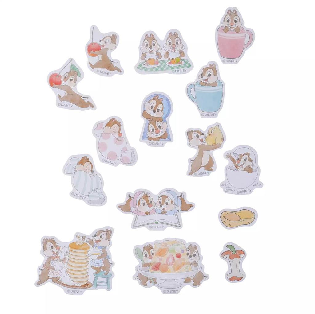 Disney Chip and Dale Sticker Flakes in Case with Chain Japan NEW