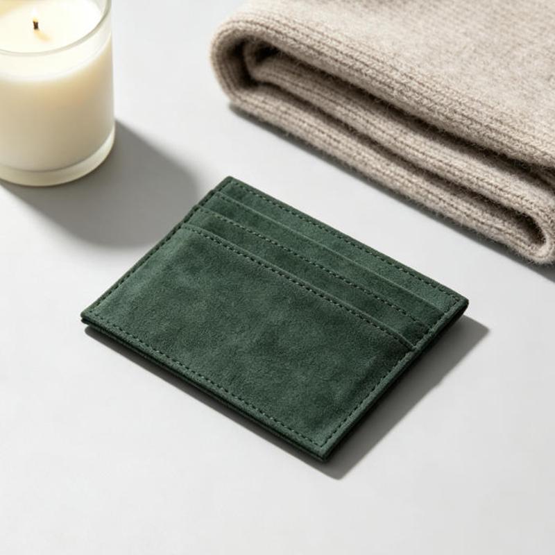 Suede Slim Card Holder With Multiple Card Slots Credit Bank Card Small Man Purses Perfect For Daily Commute Business Travel