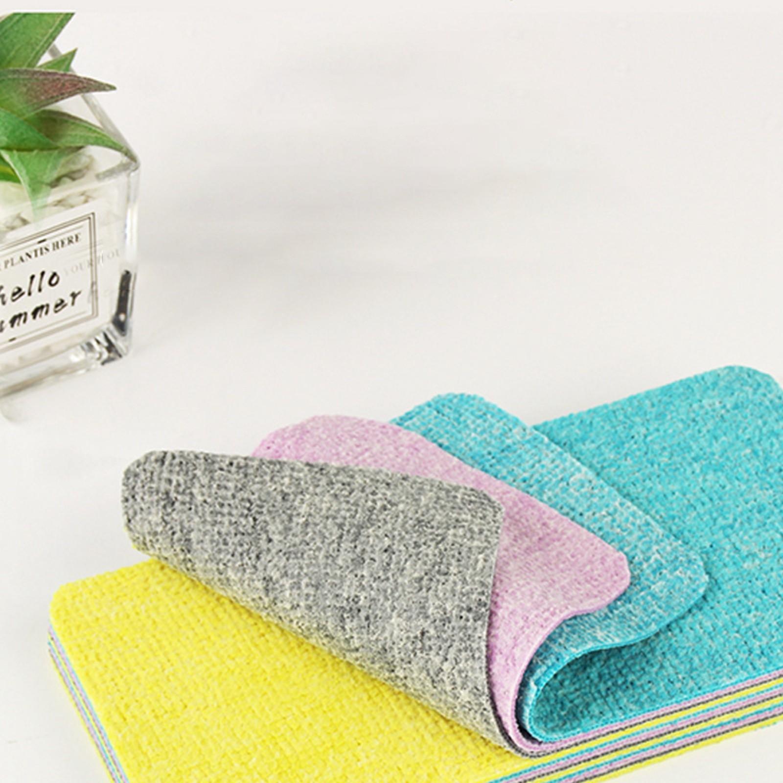 

Creative Rainbow Tear Off Rag 12 Layer Kitchen Dishwashing Pot Dish Towel Scouring Pad Cleaning Absorbent Dish Towel розовый