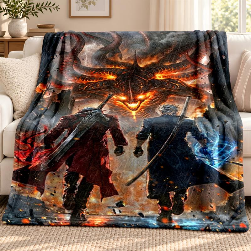 Devil May Cry blanket Flannel Blanket Soft Cozy Plush Throw for Sofa Bed Lightweight Home Decoration Outdoor camping
