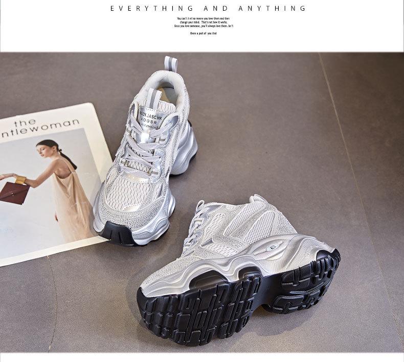 Women's 12cm Breathable Mesh Platform Sneakers A8935 - Casual Sports Shoes In Small Sizes