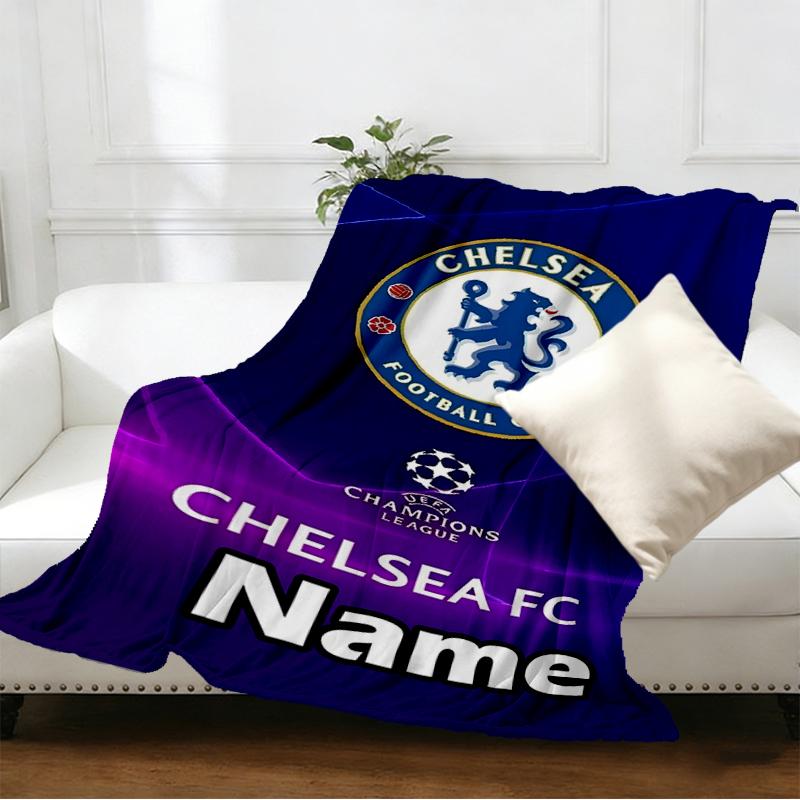 Custom Name Personalized football club F.C Print Blankets, Home Decor, Bedroom, Sofa, Camping, Couch, Gifts for Birthday Christmas