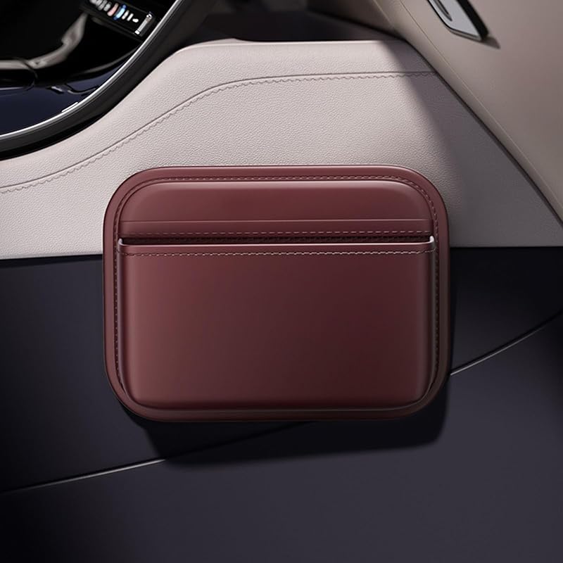 Driver'S Car Storage Bag, Small Car Side Pocket Organizer For Car Seats, Doors And Consoles, PU Leather (Black)