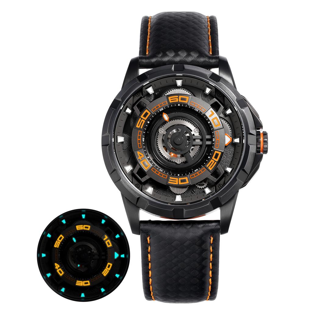 BERNY Automatic Men's Skeleton Watch 5ATM Luminous Sapphire Exhibition 3D Dial 316L Steel MIYOTA 82S0 Mechanical Watches for Men