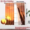 2pcs   2D FLAT PRINTING Curtains (Without Rod) Savanna Sunset Print Modern Curtains Versatile 100% Polyester Curtains Outdoor