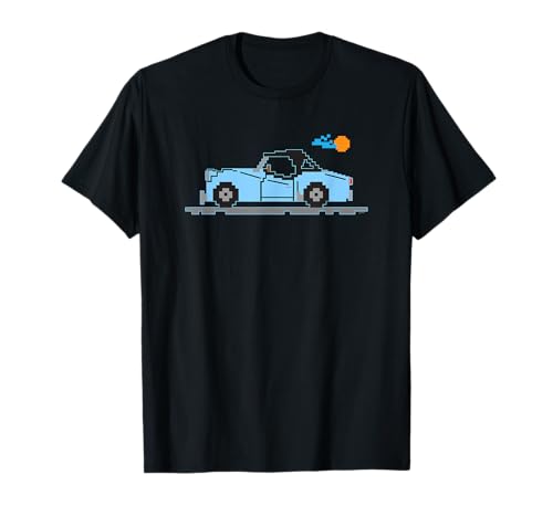 8-Bit Cartoon Triumph TR3 TR 3 British Light Blue Sports Car T-Shirt