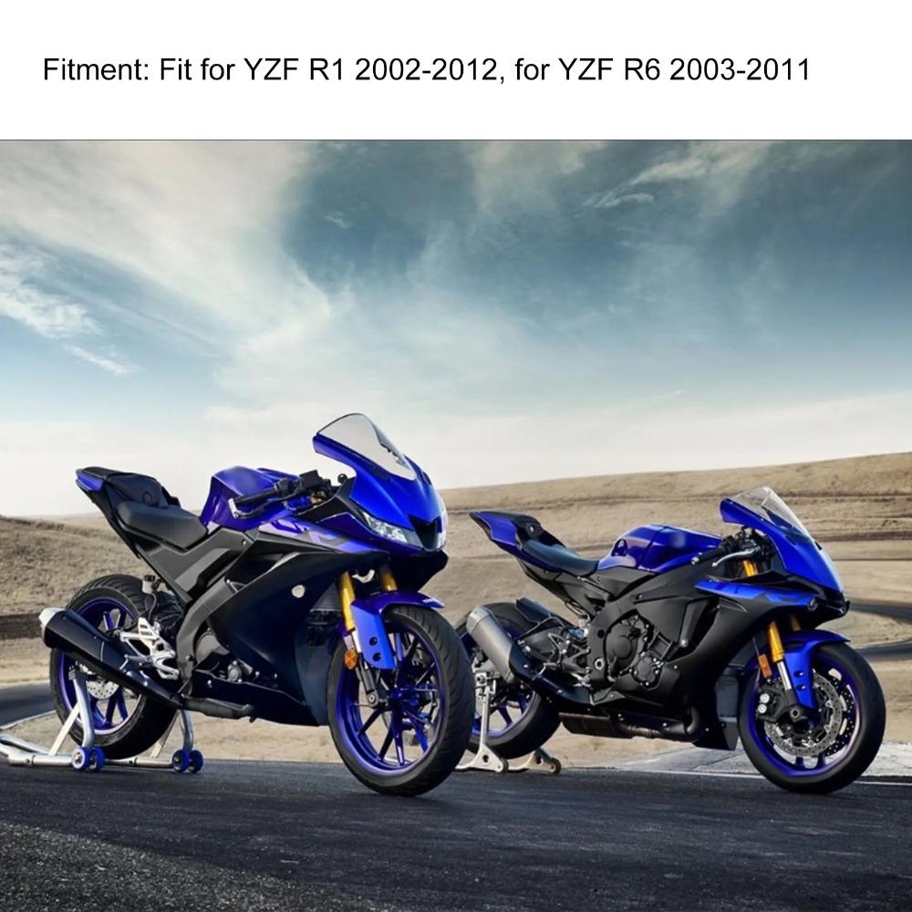 1Pair Aluminum Footrest - Corrosion Resistant For YZF R1 2002‑2012 YZF R6 2003‑2011, Motorcycle Front Foot Pedal w/Anti-Slip