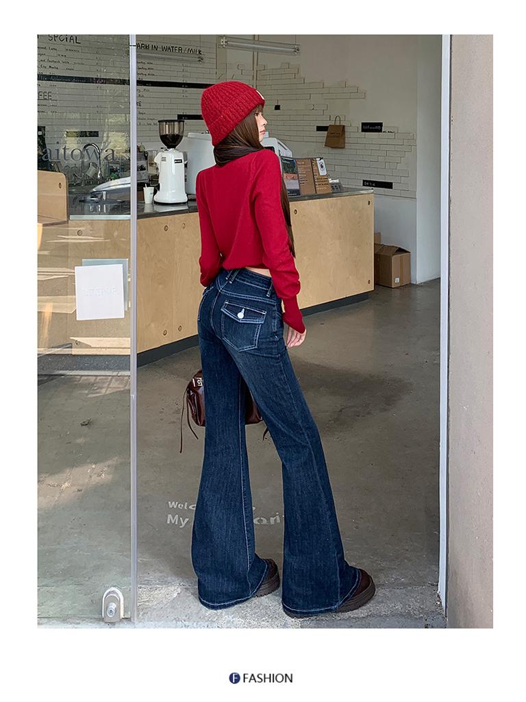 2026 Spring/Autumn American High-Waisted Micro-Flare Jeans for Women - Stretch, Slimming, and Flattering.