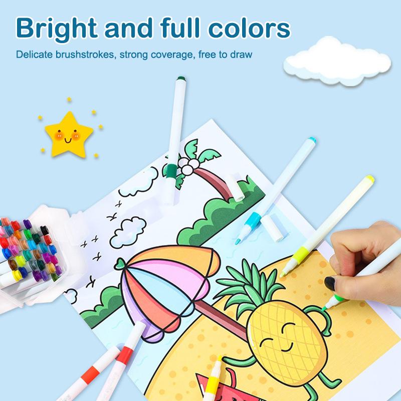 Fine-Point Acrylic Marker For Students Water-Based Ink Washable Colored Pen With Barreled