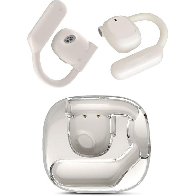 Open Ear Headphones, 70H Playtime Air Conduction Earbuds w/Fast Charging, 16.2mm Hi-Fi Audio Drivers, Physical Buttons, ENC Mic, IPX5 Waterproof,