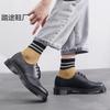 Hot-selling low-top small leather shoes women's genuine leather large-size pure black round head men's couple casual tooling shoes