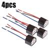 2/4/6/10pcs Car Bulb Lampholder 3-hole Ceramic Wire Wiring Car Headlight Bulb Light Beam Socket Plug Auto Light Accessories H4