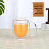 Kreativer doppelwandiger Glasbecher mit Henkel - Isoliert für heiße/kalte Getränke
