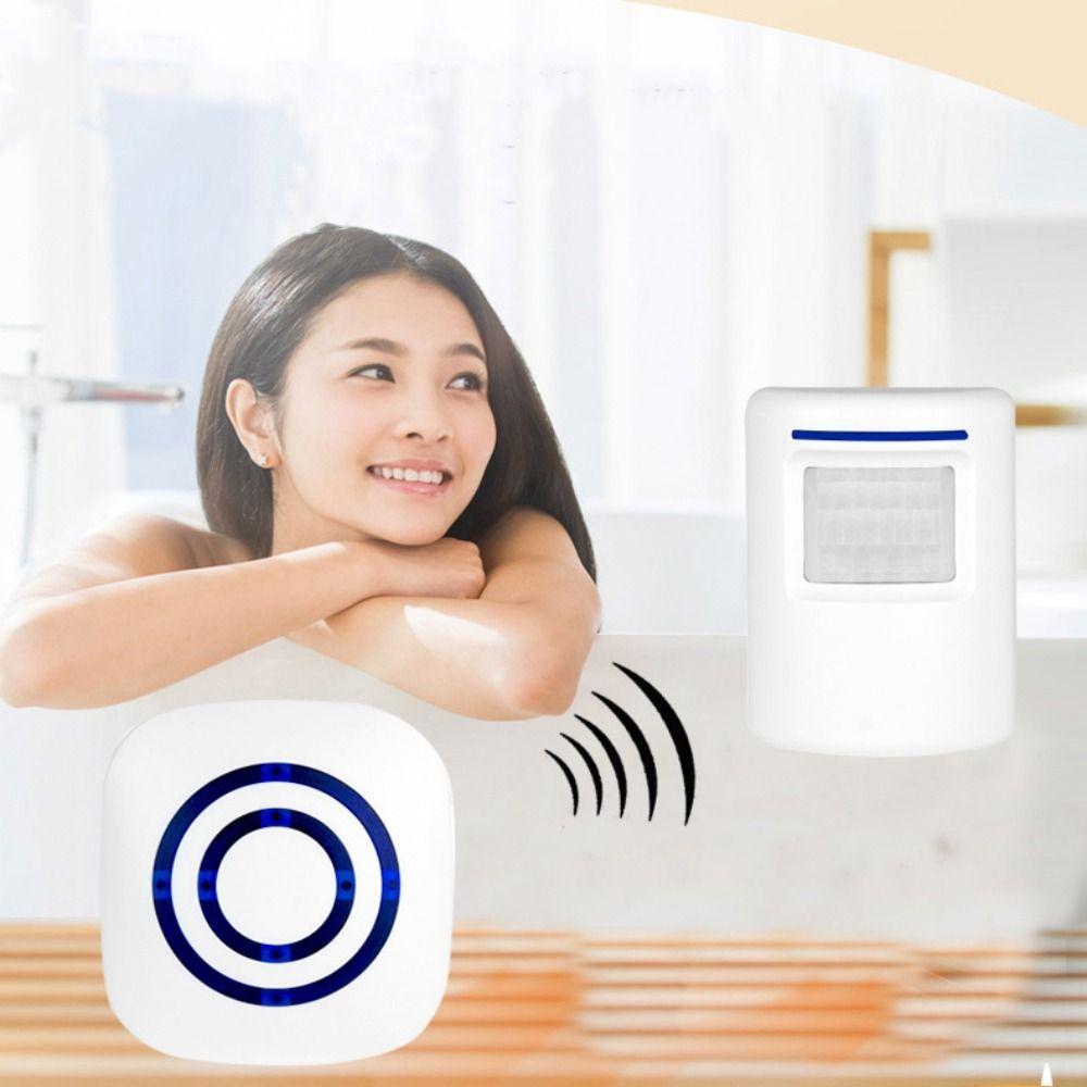 Volume Adjustment PIR Infrared Sensor 38 Chimes Receiver Transmitter Wireless Doorbell Office