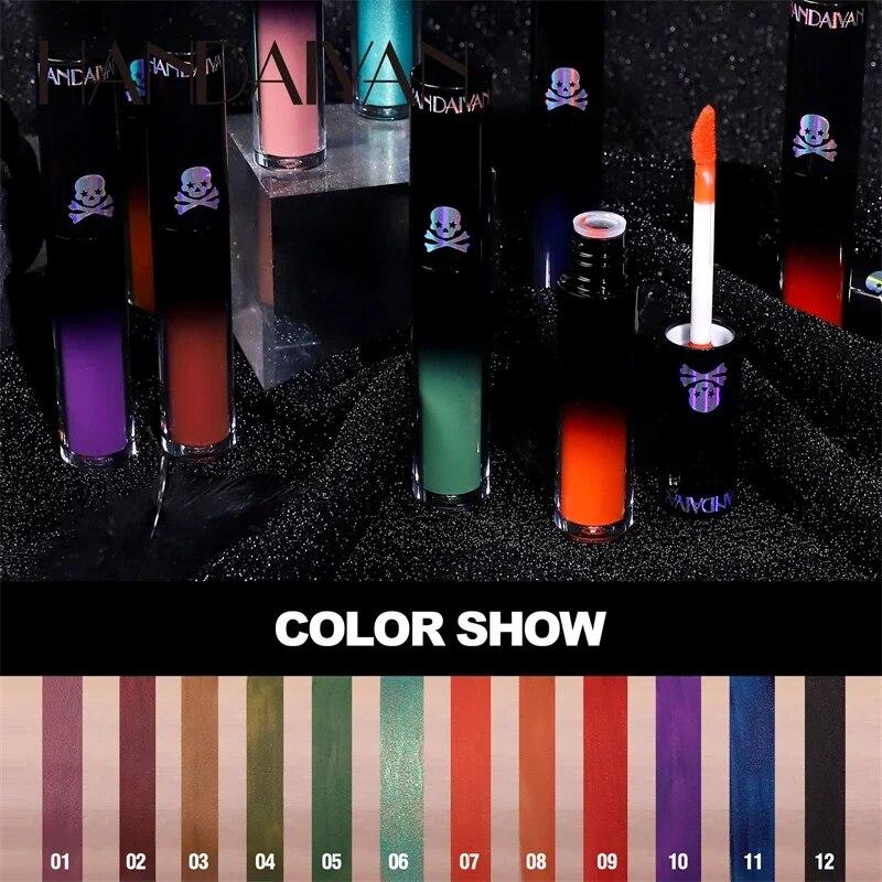 Rouge à Lèvres Mat Noir Foncé Halloween - Kit Maquillage - Neuf Sans Marque - Couleur Intense