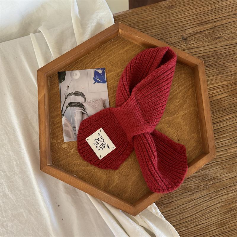 

Детский шарф, теплый вязаный шарф для мальчиков и девочек, однотонный шейный платок