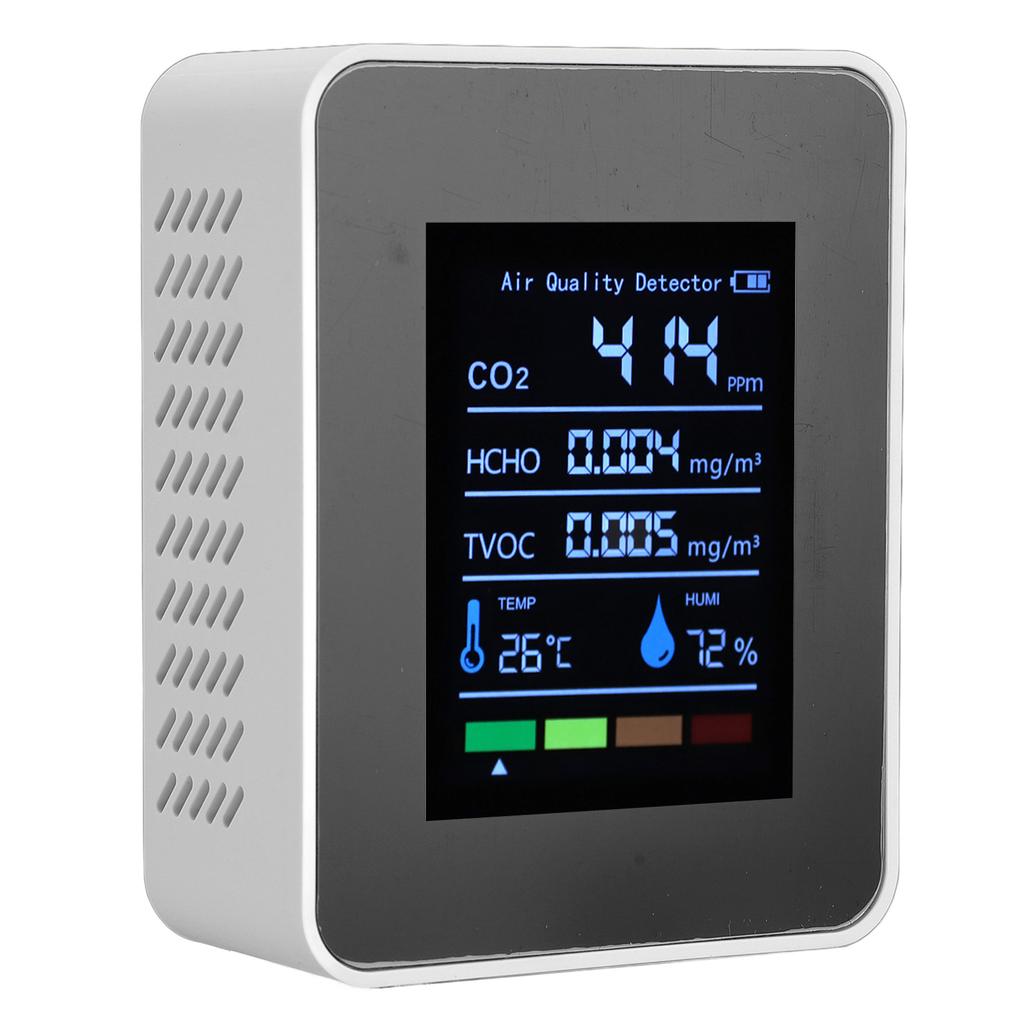 Portable Air Quality Detector CO2 TVOC HCHO Humidity Temperature 5 in 1 Multifunctional Indoor Air Quality Tester Meter