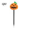 Smooth Writing Pens Halloween Pumpkin Gel Ink Pen, 0.7mm Rollerball Pen with Plush Pumpkin, Novelty Black for Party Favors, Gift Supplies