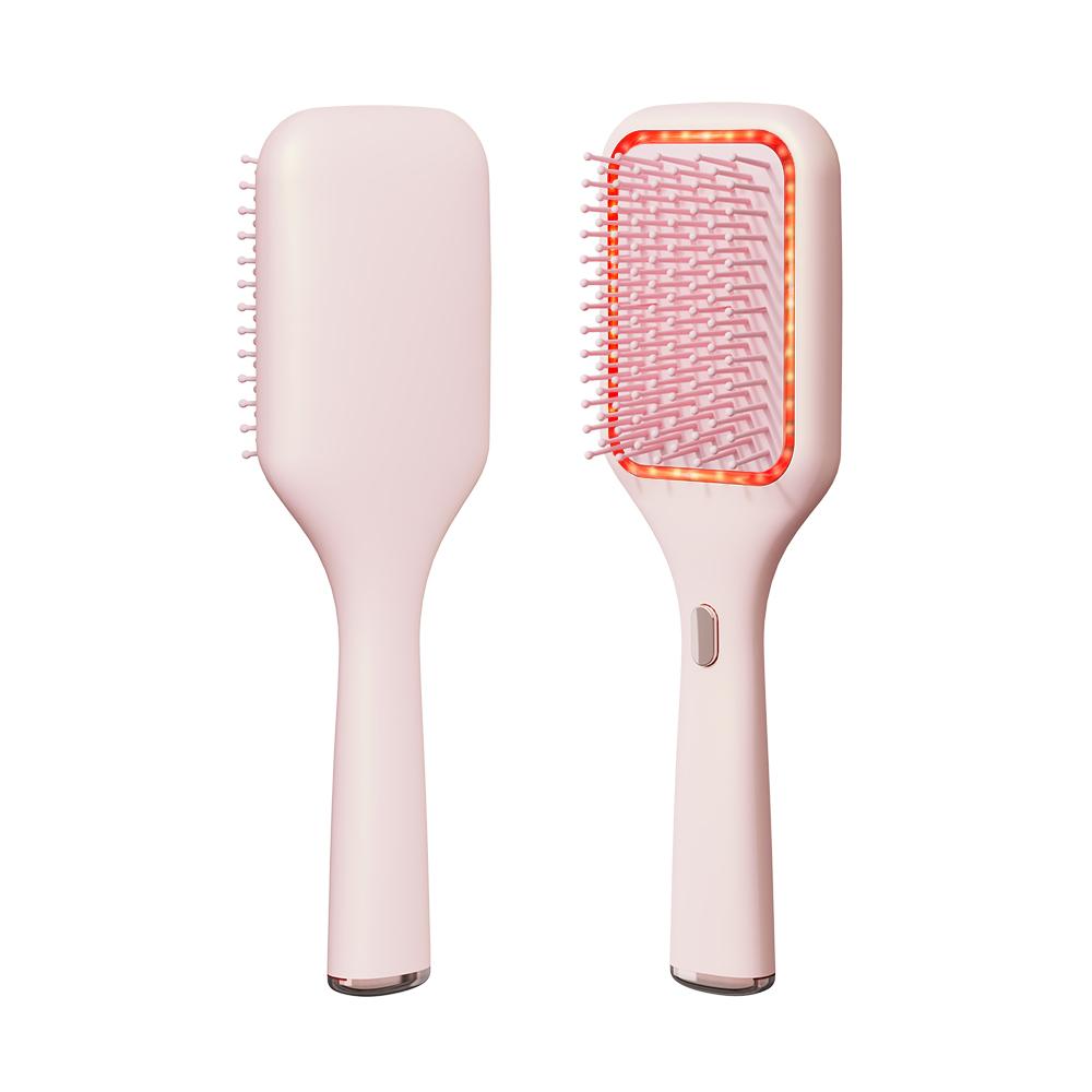 Electric Pink Therapy Scalp Care Quantitative Hair Oil Applicator Brush Elastic Airbag Dispenser Comb Plastic Teeth Hair