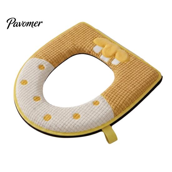 Non-slip Bathroom Decor Soft Plush Toilet Seat Cover, Thick Washable Pad with Zipper And Reusable Mat Handle, Warm Skin-Friendly Cushion for O-Shaped