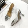 Women's Shoes 2025 Slip On Women's Sandals Hot Sale Crystal Office and Career New Plus Size Solid Toe Cap Sandalszapatos