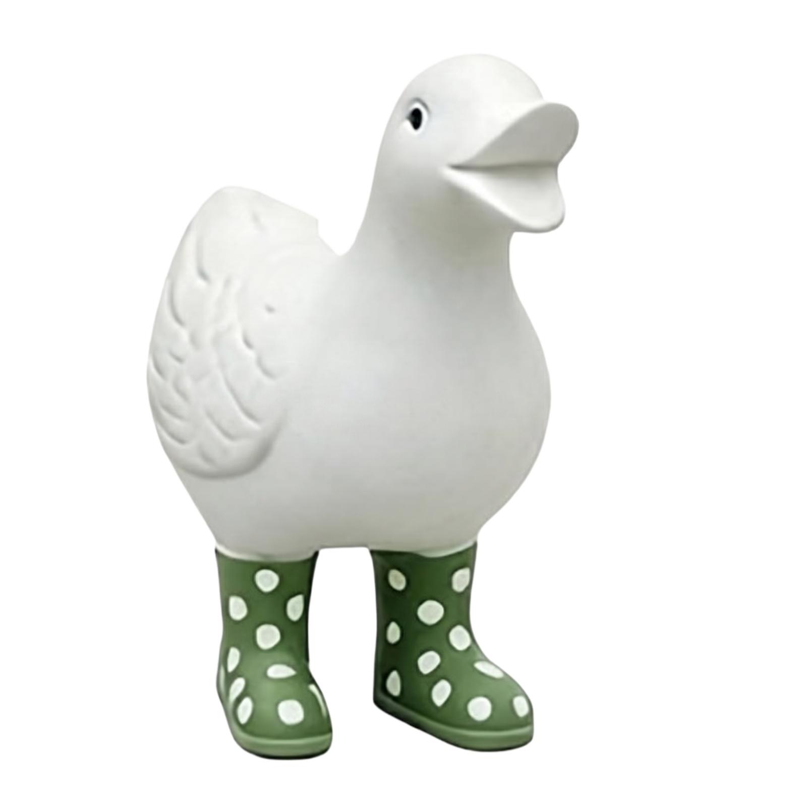 

Resin Decorative Figurine Duck with Polka Dot Boots Home Garden Ornament Indoor Outdoor Resin Sculpture One Size