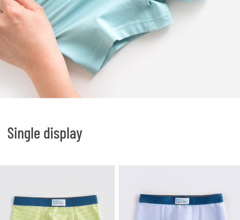 ETX JUST Boys' Boxer Briefs: Flat-Legged, Medium & Large Toddler, Child Development Period, Four-Legged Pants.