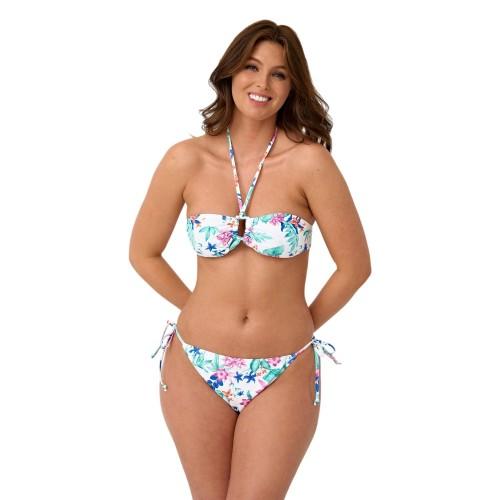 Be You Womens/Ladies Tropical Leaves Waist Tie Bikini Bottoms