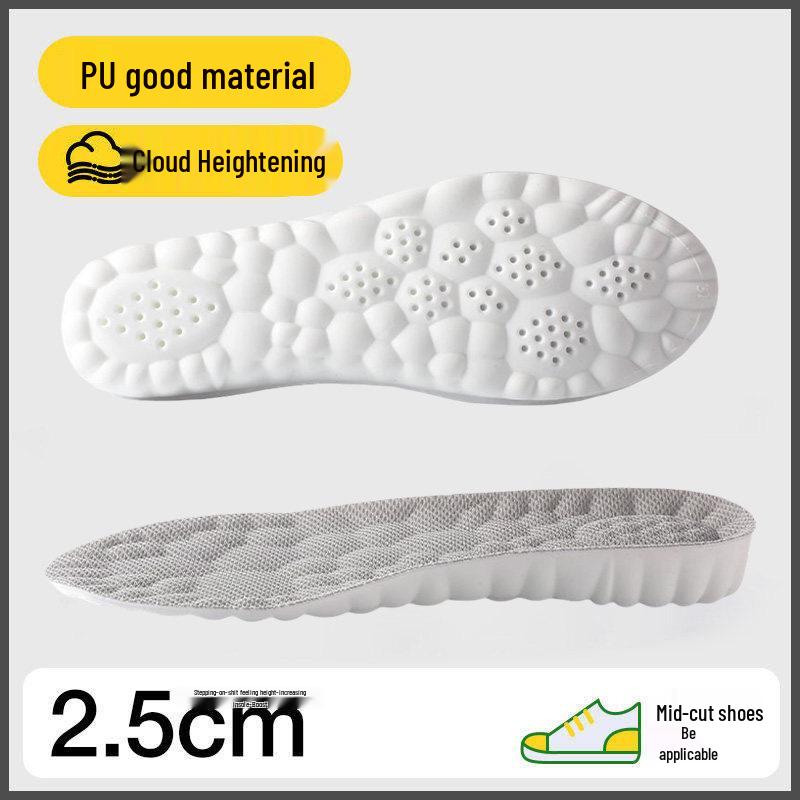 Anti-Odor Air Cushion Height Increasing Insoles for Men & Women – Thick, Non-Collapsing, Invisible Elevation Pads