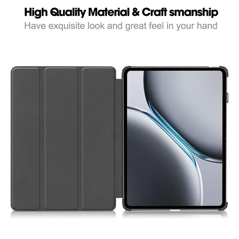 12.1" Trifold Magnetic Leather Hard Protective Cover for Oneplus Pad 2 Oneplus Pad Pro Foldbale Case Auto Sleep/Wake