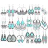 Boho Antique Silver Dangle Earrings for Women Turquoise Design Tassel Earrings Ethnic Style Work Daily Wear Gifts Versatile