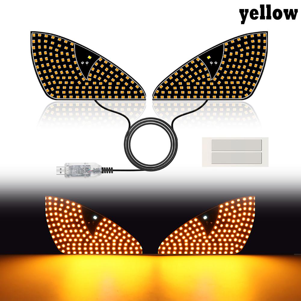 2Pcs Car LED Eyes Type Light Rear Window Warning Light Red Devil Eye Interior Atmosphere Light Auto Decoration Accessories