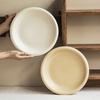 Minimalist Style Thick Edge Large Plate Sesame Glaze Plate Ceramic Plate Round Vegetable Plate Household Matte Plate Salad Plate