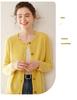 Women's Loose Fit Single-Breasted Cashmere Cardigan - Warm, Fashionable, Versatile Round Neck Knit Top