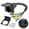 7 Way Rv Trailer Light Connector Socket 7 Pin Wire Electrical Trailer Adapter Quick Converter With Mounting Bracket