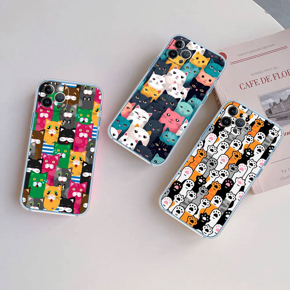 Cat Cartoon Case for Motorola G10 G20 G04 E30 E40 E22 E20 E13 E15 G22 G23 G05 G75 G35 G55 E22S E7 G6 G7 G8 G9 Plus Power Play