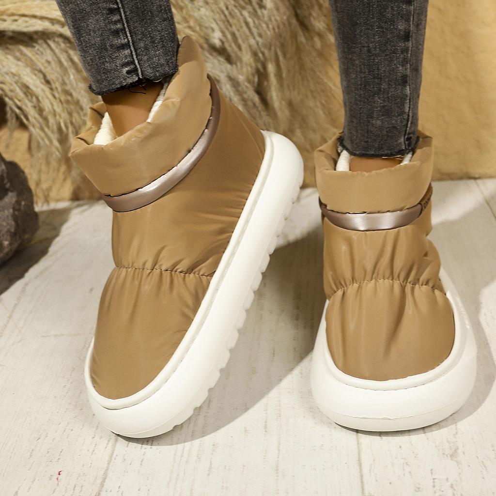 Fashion Waterproof Soft Plush Ankle Boots Women Winter Thick Sole Non-Slip Snow Boots Woman Down Comfort Keep Warm Cotton Padded Shoes88